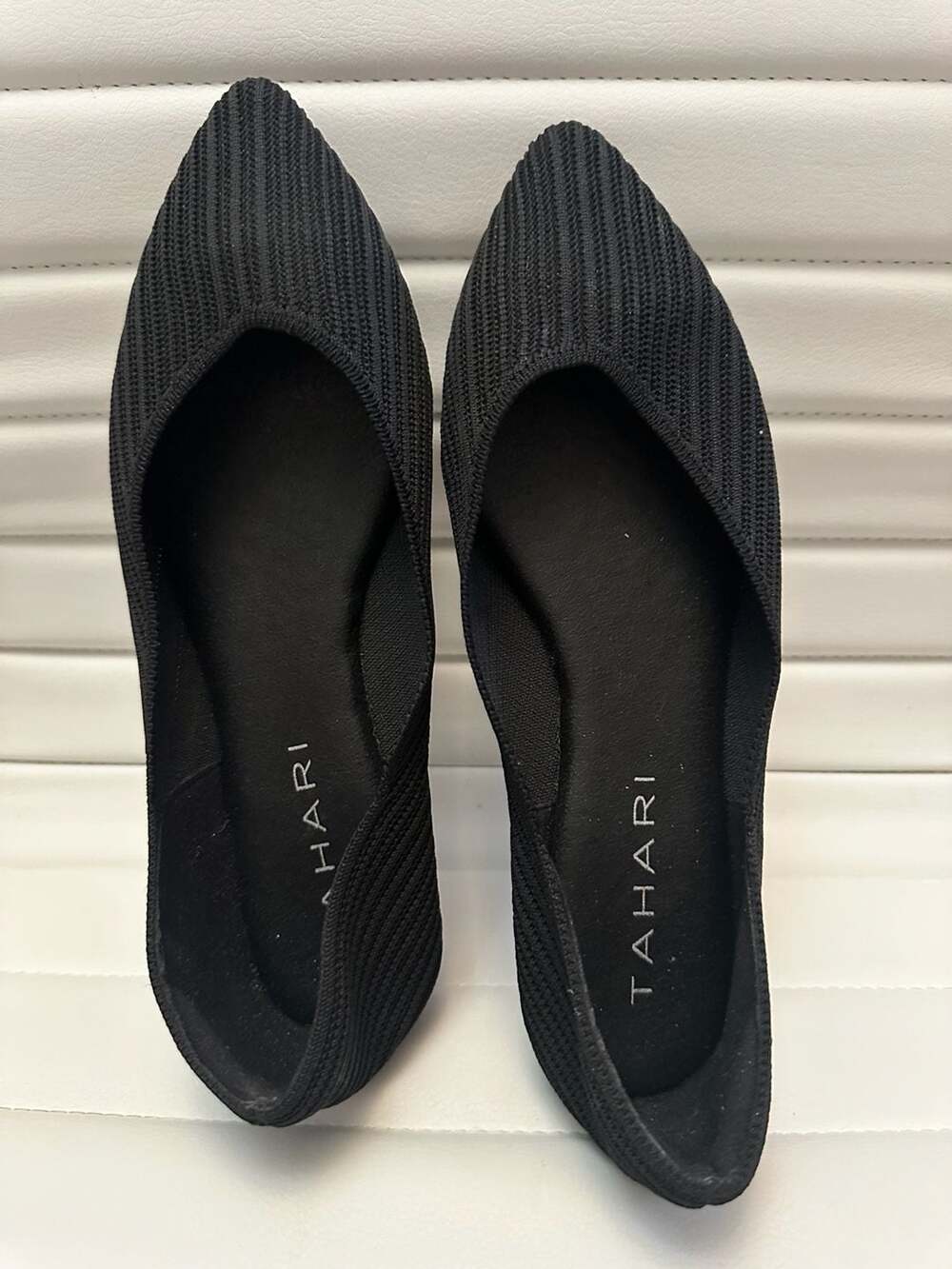 Tahari Maldives Pointed Toe Knit Black Flats